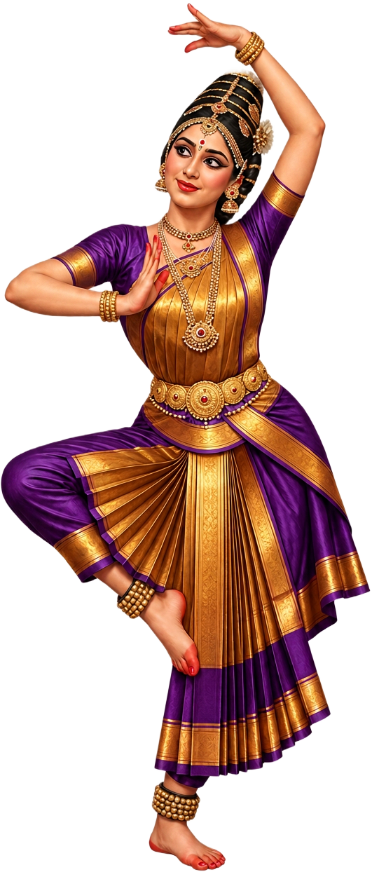 Marga Nritta Karana dancer in a sculptural pose