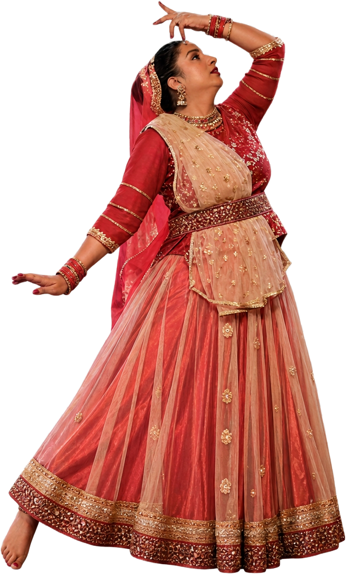 Semiclassical dancer in a flowing pose